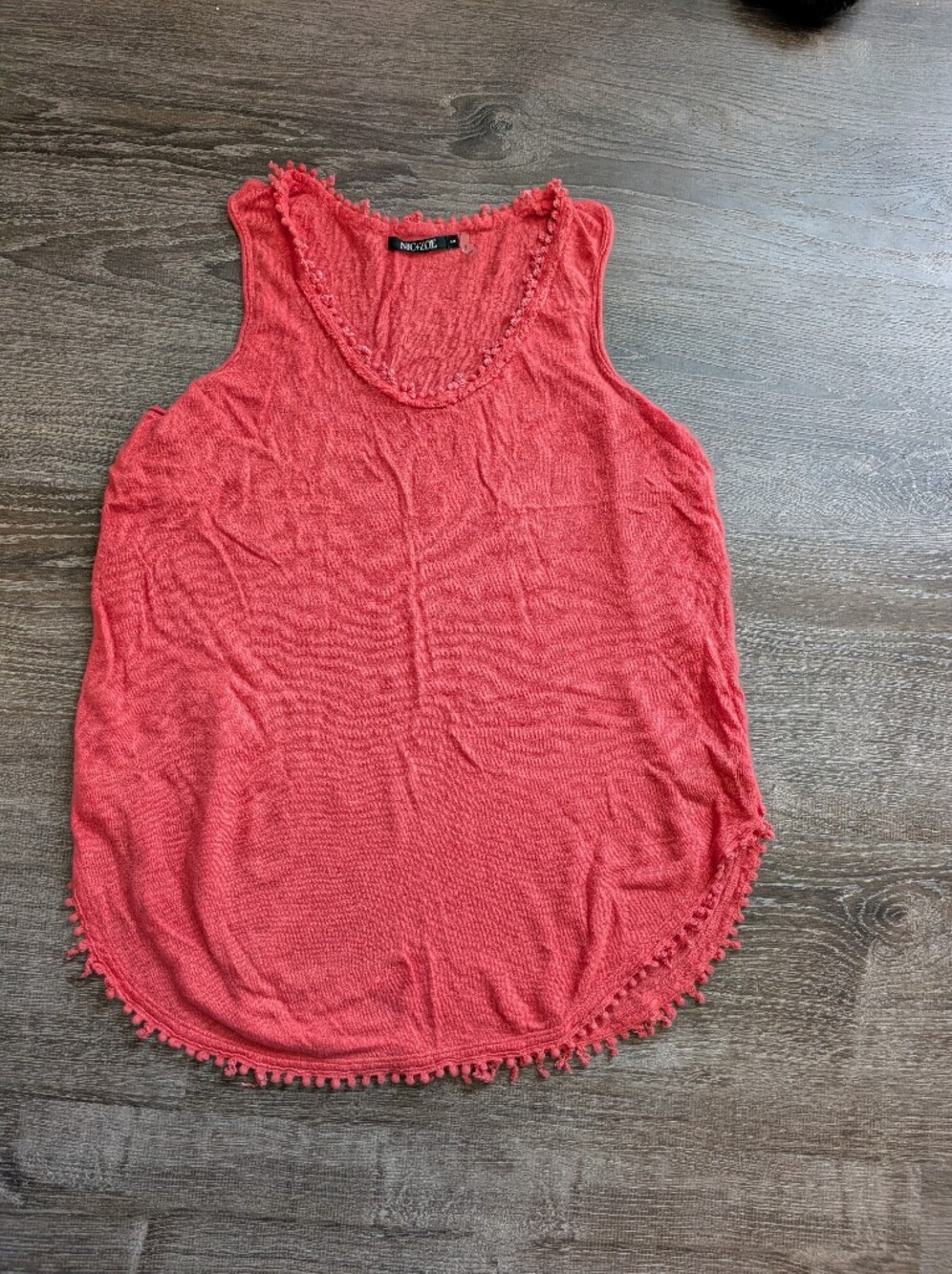 NIC+ZOE Coral Red Loose Fit Sleeveless Tank Top Sz. Small